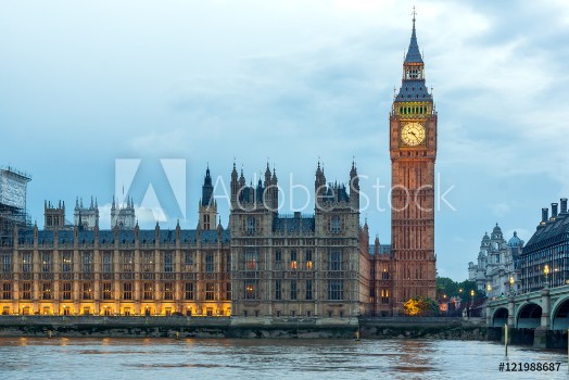 Picture of Night photo of Westminster Bridge and Big Ben London England United Kingdom